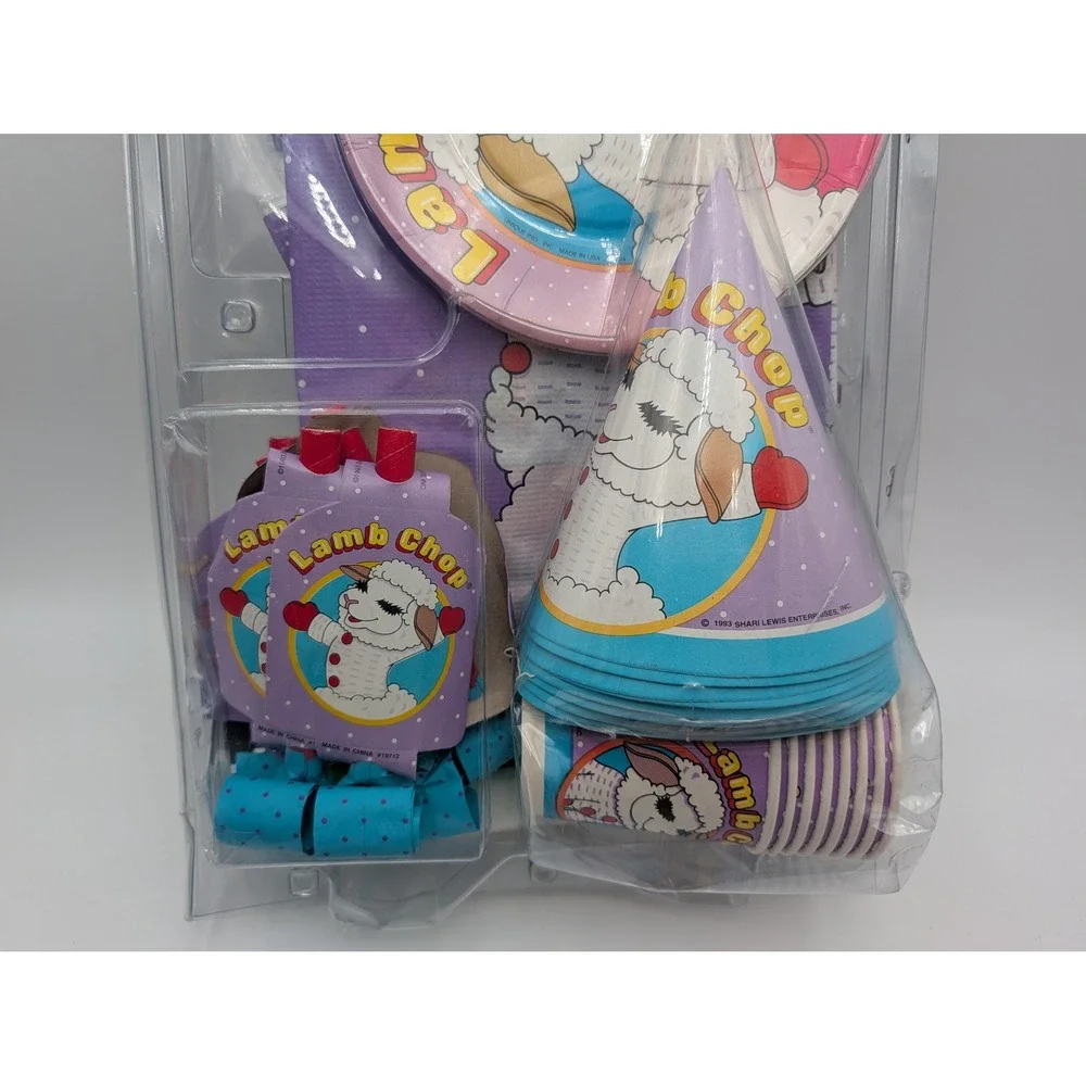 Unique Lamb Chop Party Set Vintage 1993 Shari Lewis 8 Guest